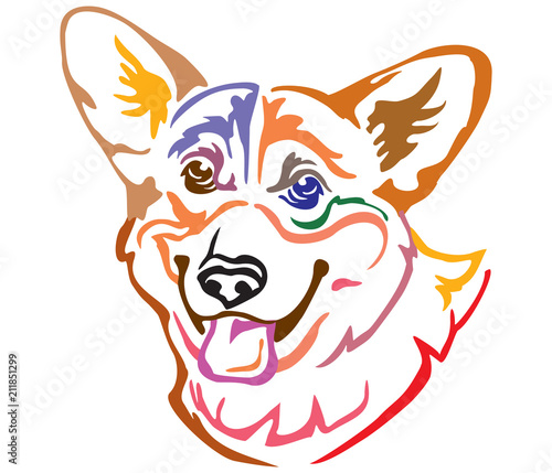 Colorful decorative portrait of Dog Welsh Corgi vector illustration
