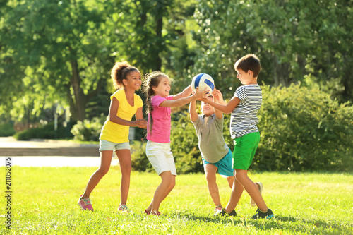 Cute children playing with ...