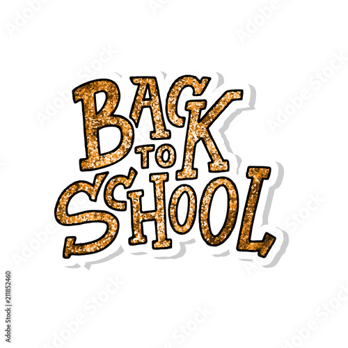 Welcome back to school lettering quote. Back to school sale tag. Vector Hand drawn lettering badges. Typography emblem set. Chalk background
