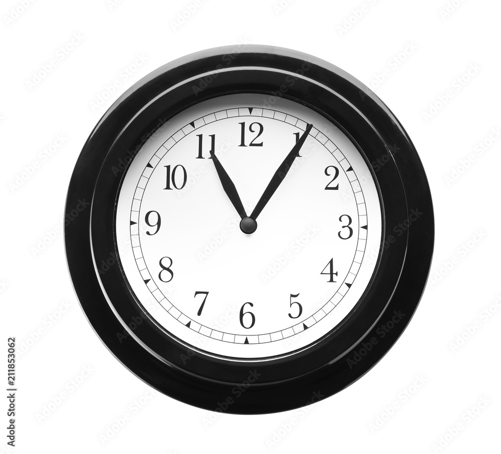 Modern clock on white background. Time management Modern clock on white background. Time management