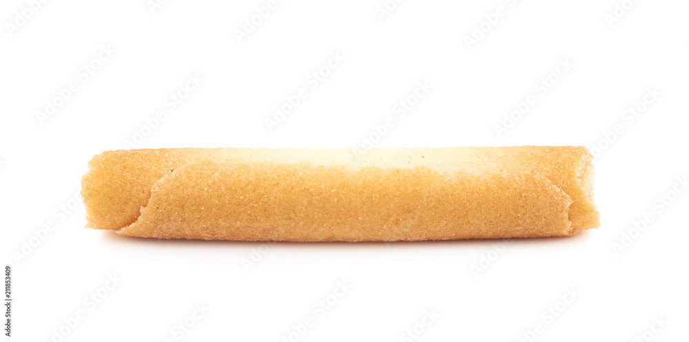 Tube shaped cookie isolated Tube shaped cookie isolated