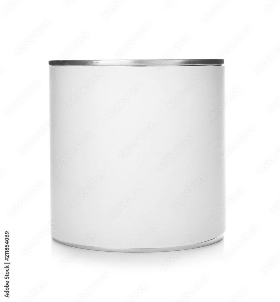 Mockup of tin can on white background Mockup of tin can on white background