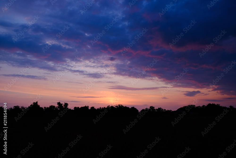 Picturesque view of beautiful twilight sky with clouds