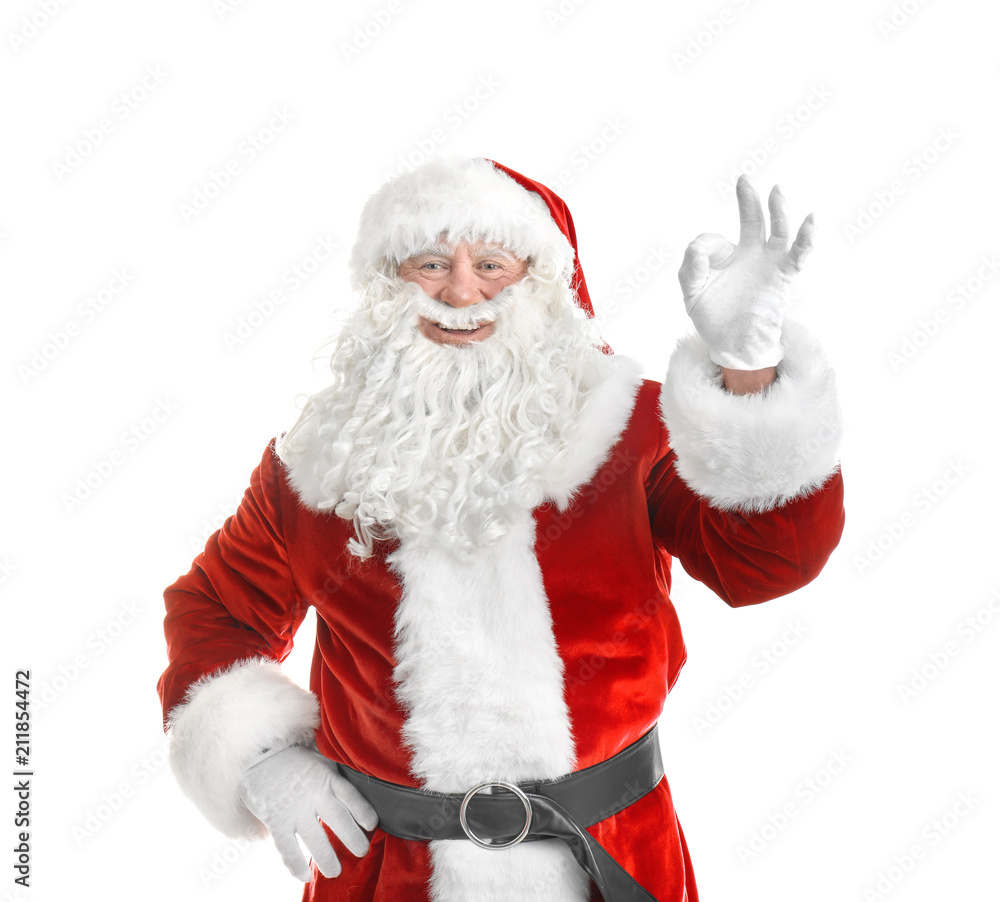 Portrait of authentic Santa Claus on white background Portrait of authentic Santa Claus on white background