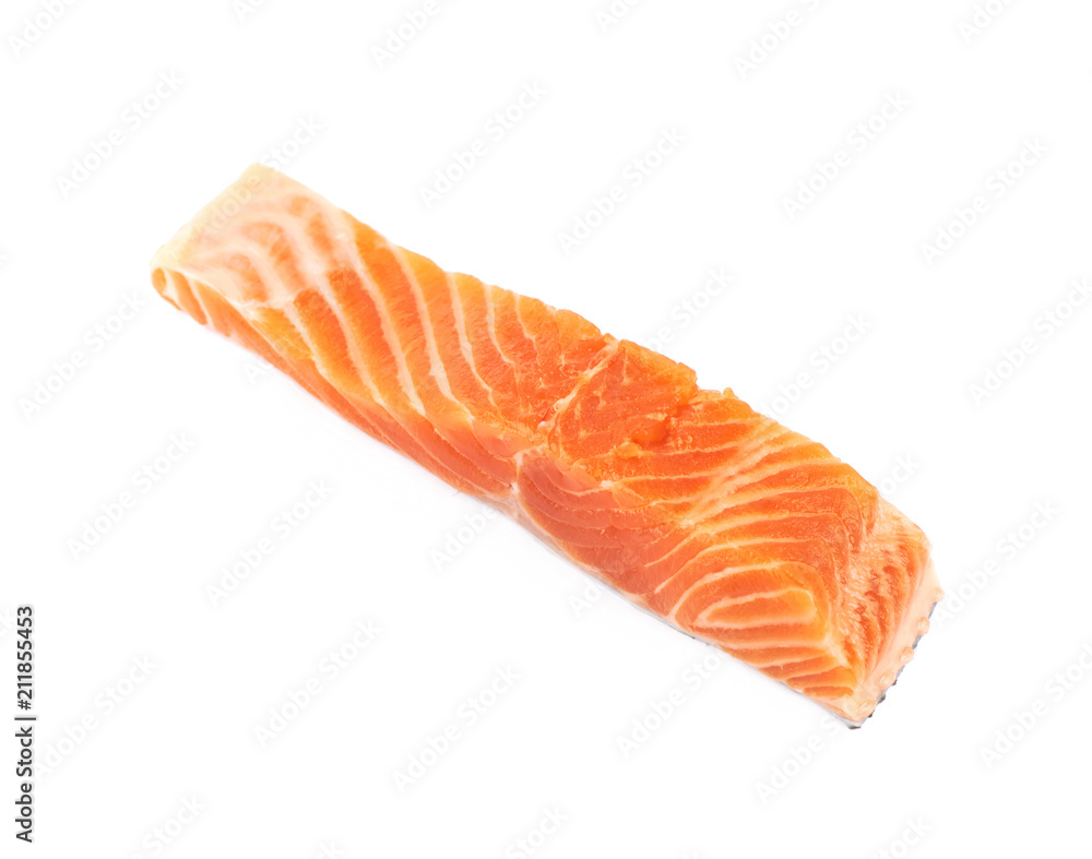 Raw salmon fillet fish isolated Raw salmon fillet fish isolated