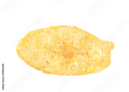 Single spiced banana chip isolated