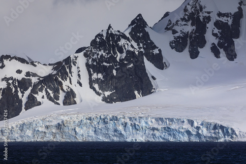 Tidewater glacier, Greenwich Island, from the sea, South Shetland Islands, Antarctica photo