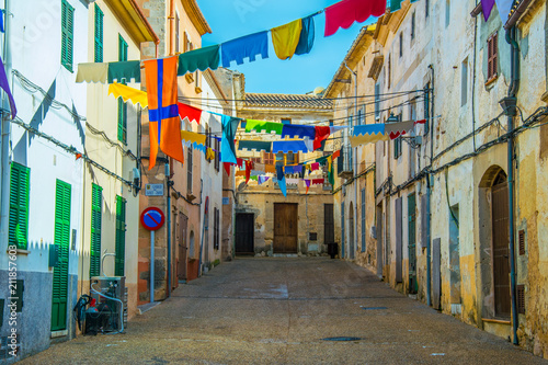 View of a medieval market at Capdepera, Mallorca, Spain photo