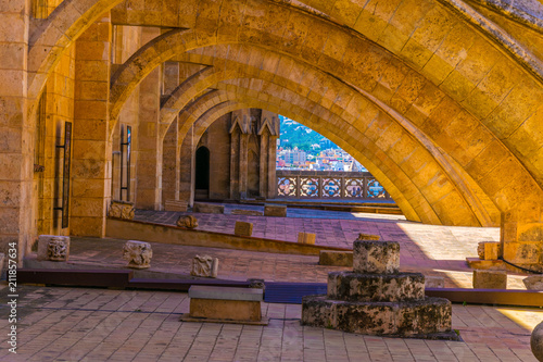 Rooftop of the cathedral in Palma de Mallorca, Spain photo