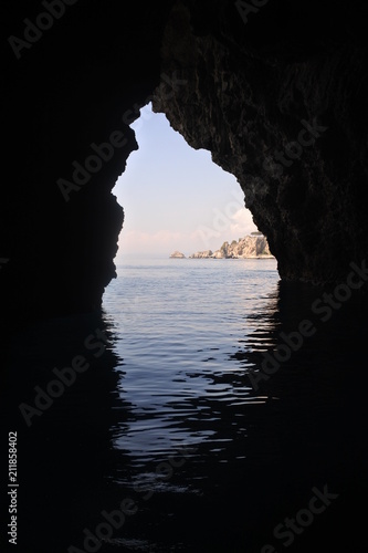 the blue grotto in Taormina, Italy