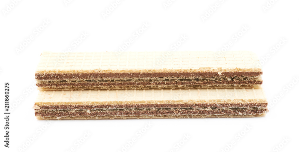 Chocolate wafer composition isolated Chocolate wafer composition isolated