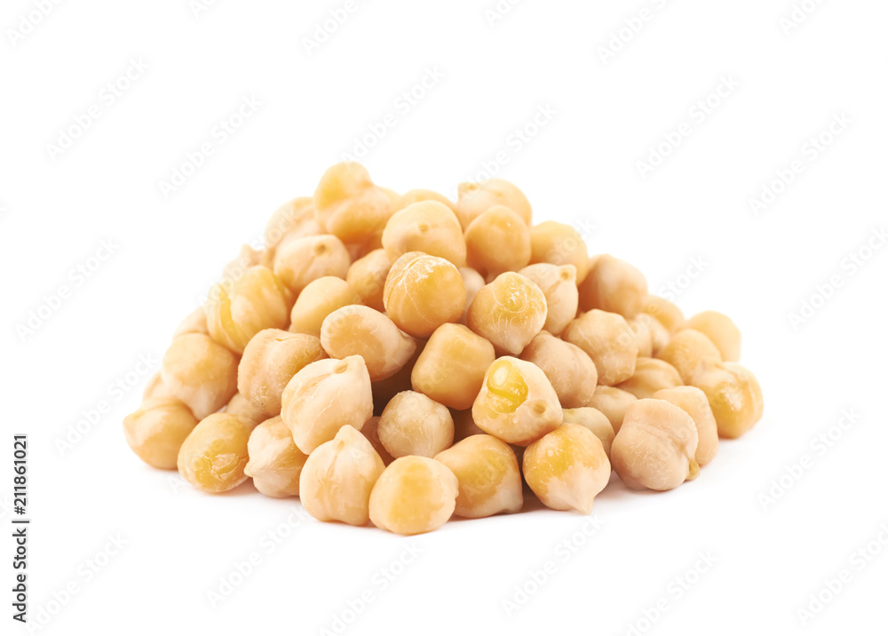 Pile of cooked chick peas isolated Pile of cooked chick peas isolated