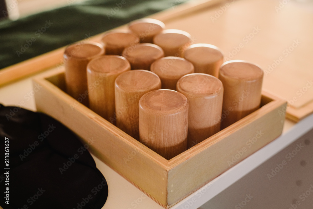 Geometry and mathematics materials in a Montessori classroom Geometry and mathematics materials in a Montessori classroom
