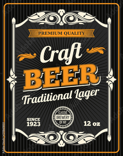 Vector craft beer premium quality poster