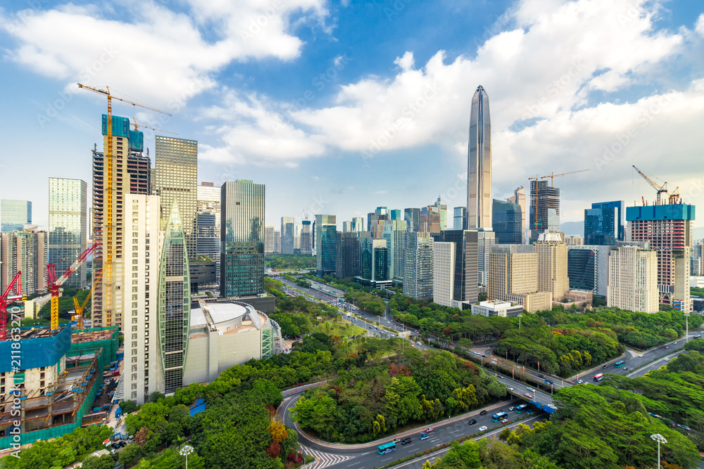 Naklejka premium Shenzhen skyline