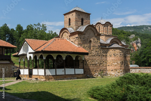 Panoramic view of medieval Poganovo Monastery of St. John the Theologian, Serbia