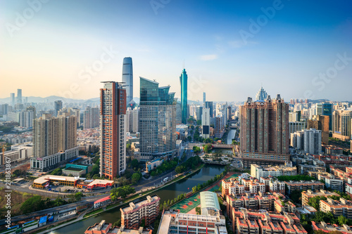 Shenzhen skyline panorama © WU