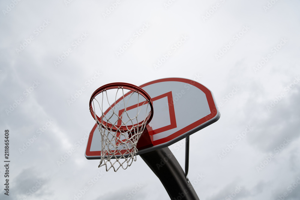 Red Outdoor Basketball Hoop with small backboard Red Outdoor Basketball Hoop with small backboard