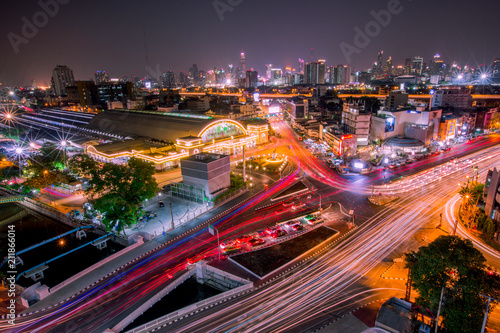 Bangkok: January 12, 2018, traffic area (Hua Lamphong Railway Station)