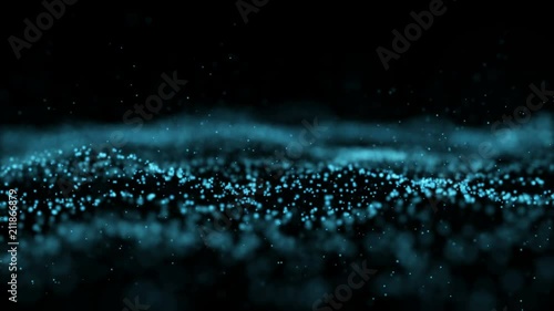 Digital blue wave particle background. Abstract background.