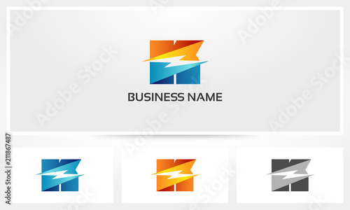 K Letter Bolt Thunder Lightning Logo