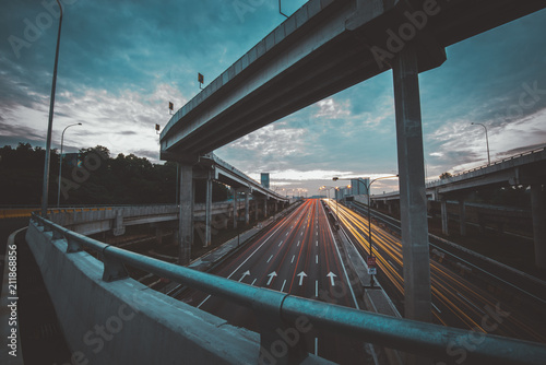 Photography Traffic at Dawn in Kuala Lumpur
