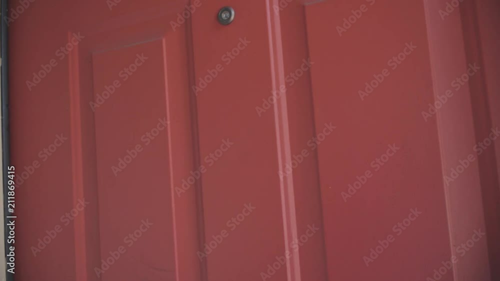 Knocking on front door Knocking on front door