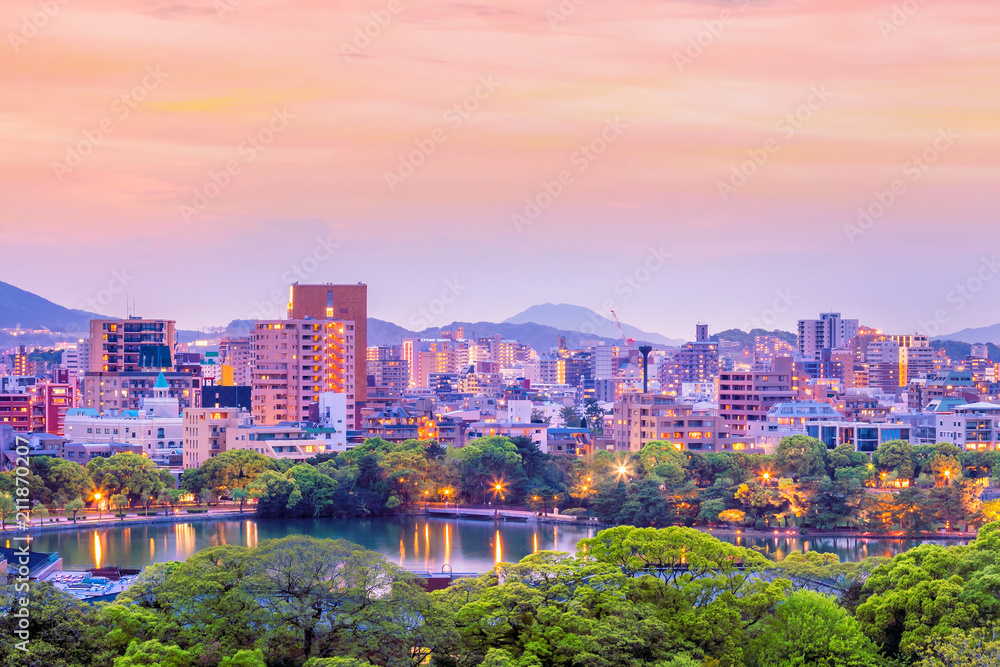 Fototapeta premium Fukuoka city skyline in Japan
