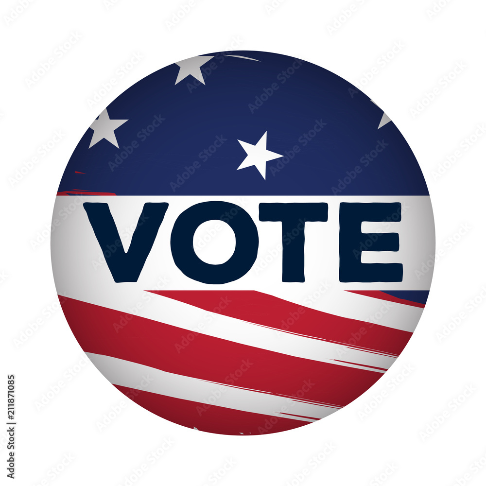 Isolated american campaign button Isolated american campaign button