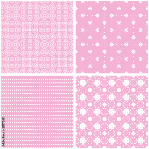 Charming different vector seamless patterns.