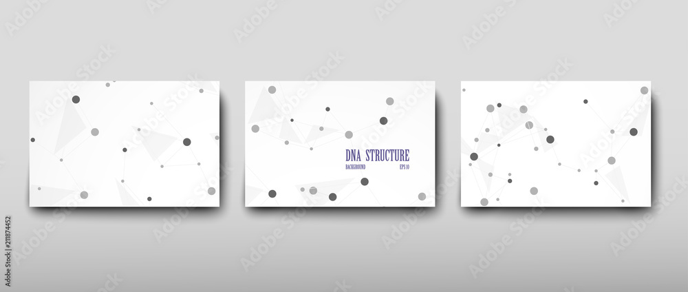 Fototapeta premium DNA abstract geometric background, layout in A4 set technology brochure flyer design template vector shadow