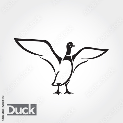 duck, goose, swan expanded two wings logo