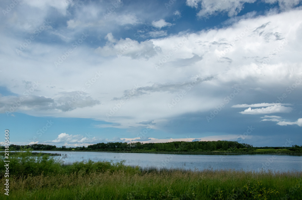 Marsh land in Saskatchewan, Canada.