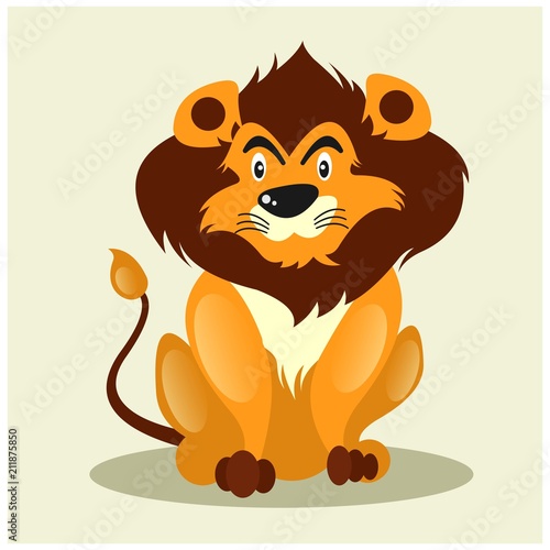 Fototapeta Naklejka Na Ścianę i Meble -  adorable lion king leo zodiac mascot cartoon character