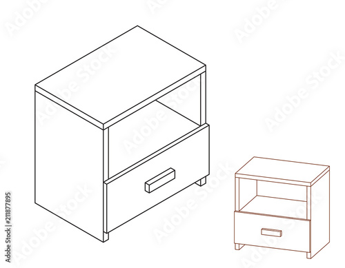 Modern empty nightstand. Is...