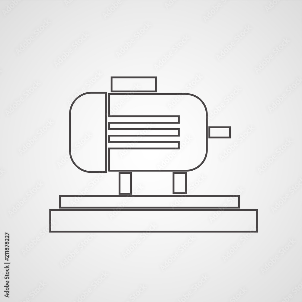 Rotary motor isolated flat vector icon Rotary motor isolated flat vector icon