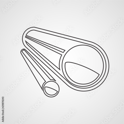 Pipe or tube isolated flat vector icon