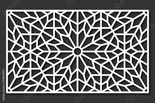 Laser cutting template. Decorative panel. Traditional oriental pattern.