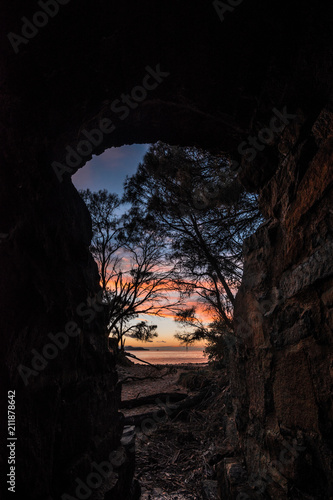 Sunset inside Convict made Tunnel in Tasmania AUS  © Kevin
