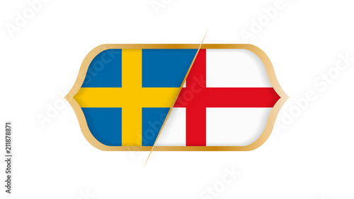 Soccer world championship Sweden vs England. Vector illustration.