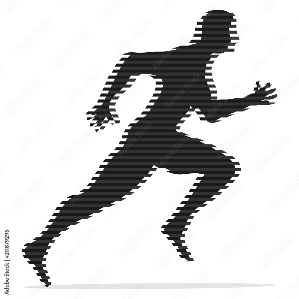 Running Man. Abstract, black running man on a white background. Running Man. Abstract, black running man on a white background.