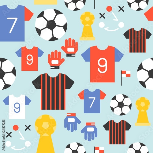 Seamless pattern soccer theme, for use as background or wallpaper and wrapping paper gift