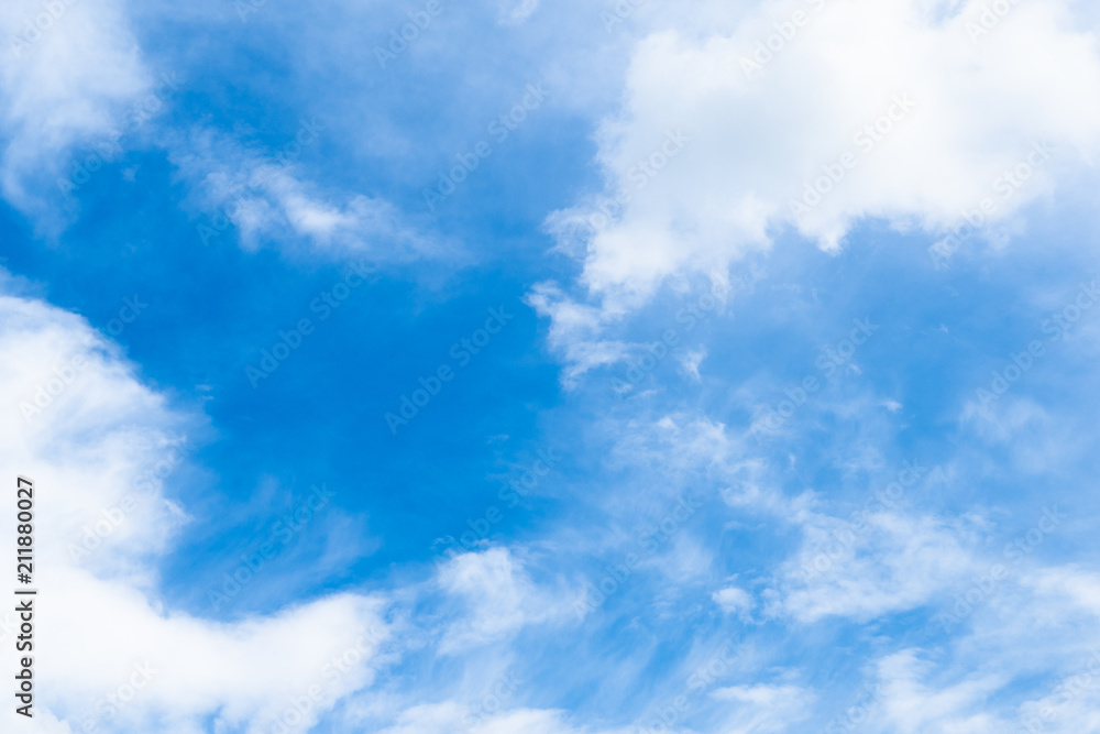 Fototapeta premium Fantastic soft white clouds against blue sky