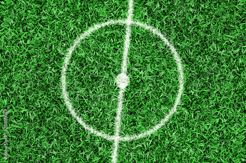Fragment of a football field with a central circle