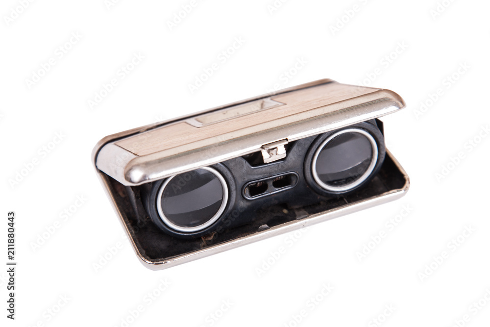 Old opera glasses. Folding theatrical binoculars. Old opera glasses. Folding theatrical binoculars.