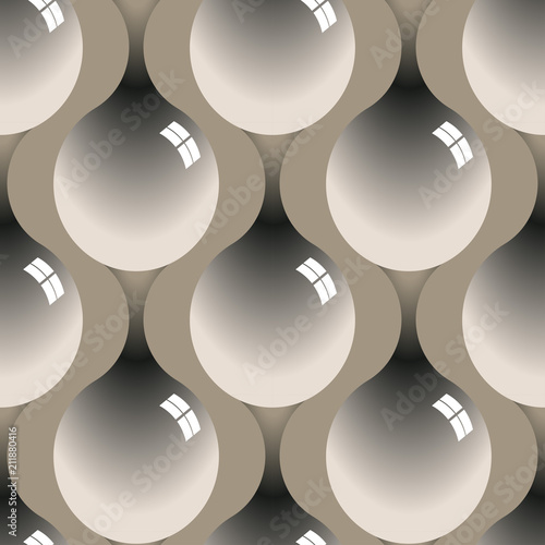 geometric glassy drops seamless pattern in silver shades