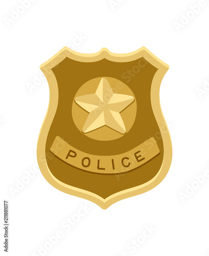 Police badge icon isolated on white