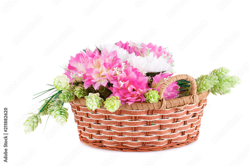 Flowers in basket Flowers in basket