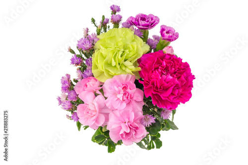 beautiful bouquet in flowerpot, isolated on white