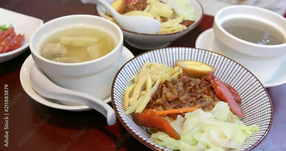 Having dinner in taiwanese restaurant Having dinner in taiwanese restaurant